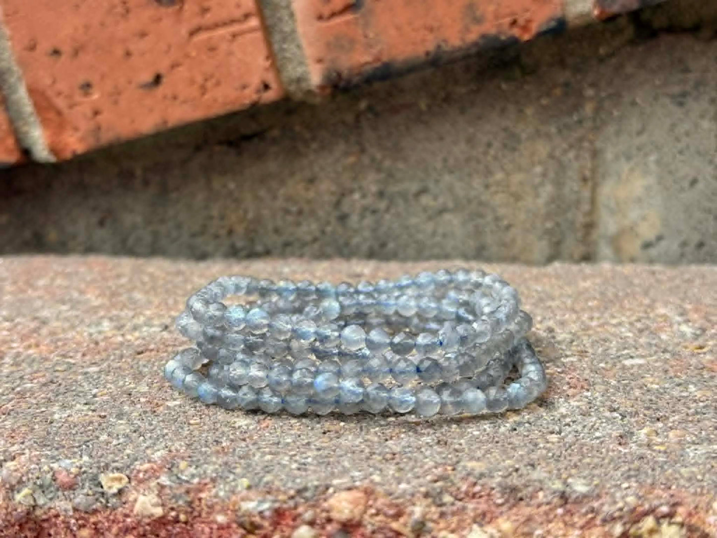4mm Faceted Natural Labradorite Crystal Stretch Bracelets