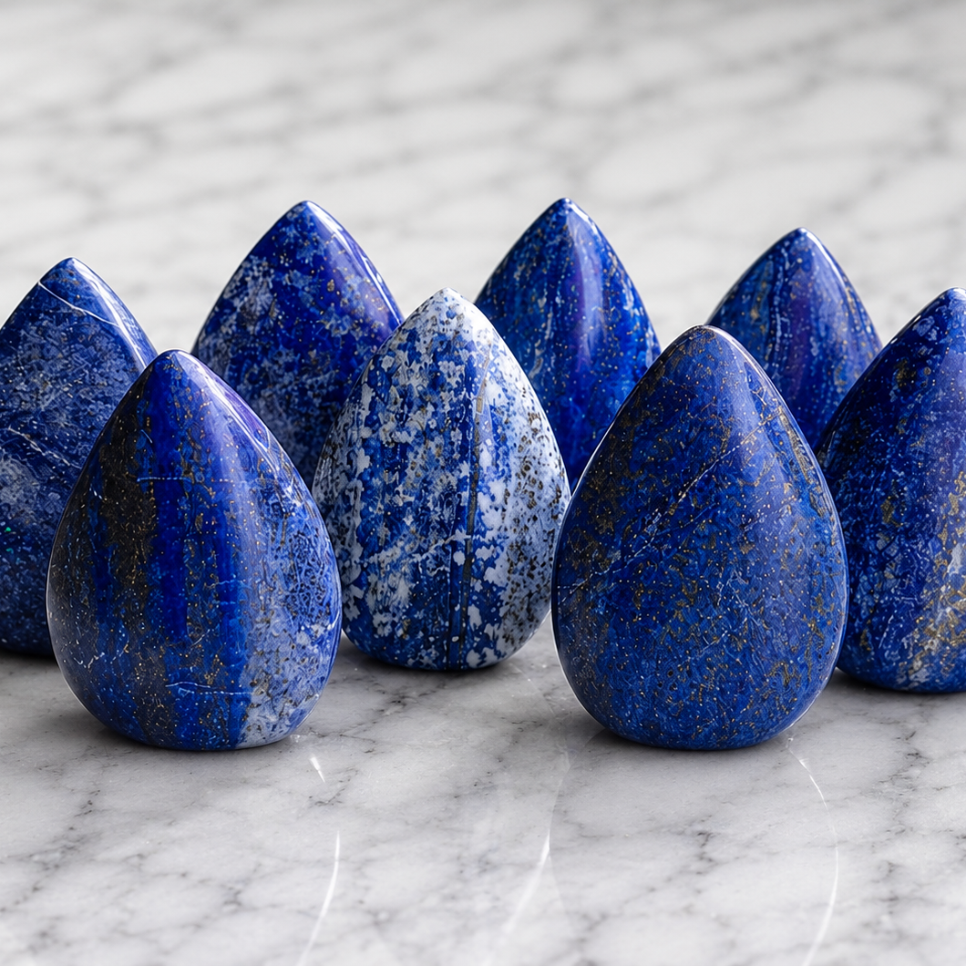 Natural Gemstone Crystal Lapis Lazuli Flame Carving