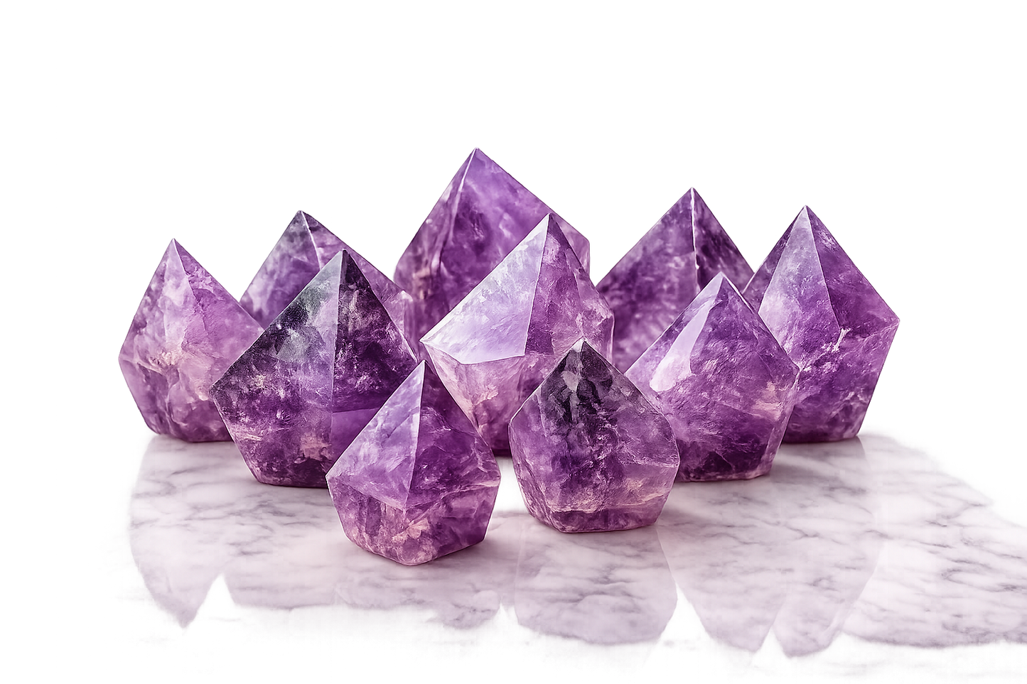 Natural Gemstone Crystal Amethyst Point Energy Carving 1/2 lb 8 oz