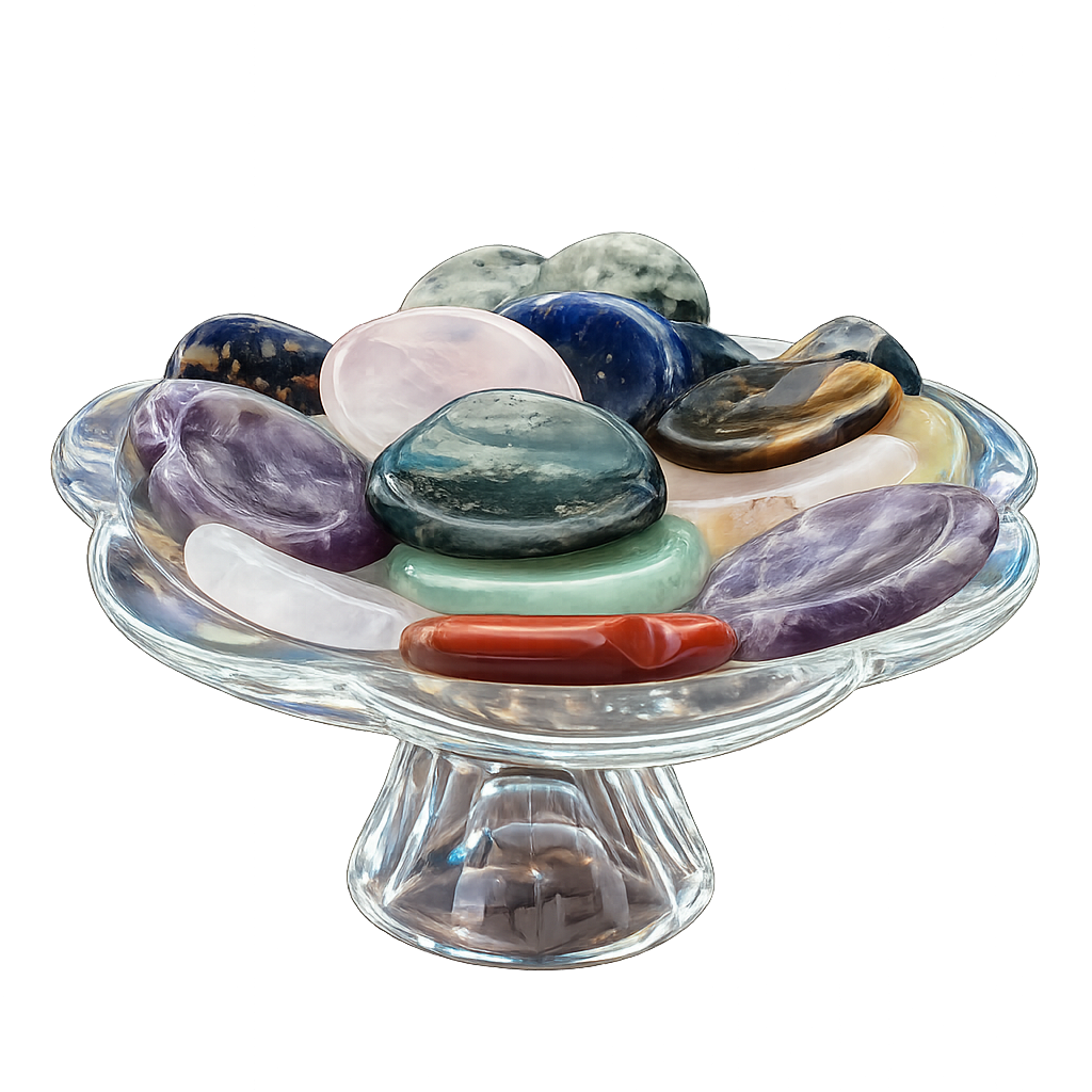 Natural Crystal Gemstone Worry Stone Assorted Hearts 1/2 lb 8 oz
