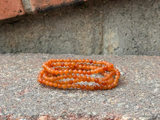 4mm Faceted Natural Orange Aventurine Crystal Stretch Bracelets