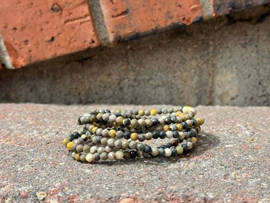4mm Faceted Natural Bumblebee Jasper Crystal Stretch Bracelets