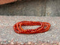 4mm Faceted Natural Carnelian Red Agate Crystal Stretch Bracelets