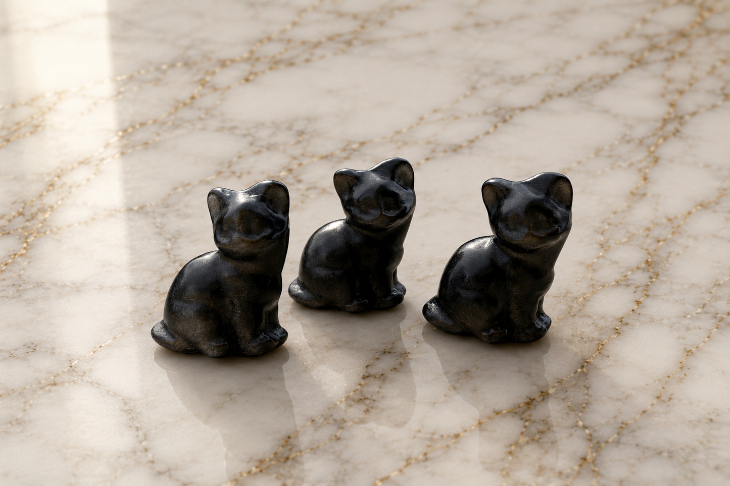 Silver Sheen Obsidian Natural Gem Crystal Energy Kitty Cat