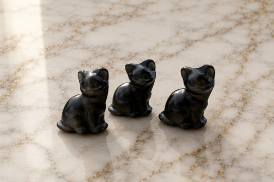 Silver Sheen Obsidian Natural Gem Crystal Energy Kitty Cat