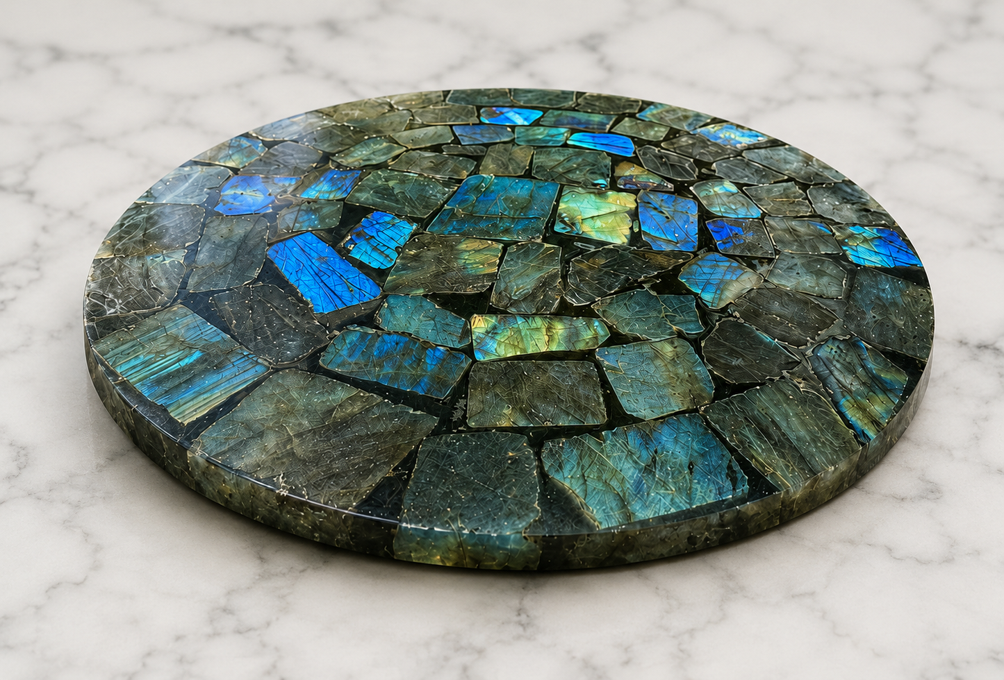 Natural Gemstone Crystal Labradorite Slab Plate for Decor Display