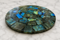 Natural Gemstone Crystal Labradorite Slab Plate for Decor Display