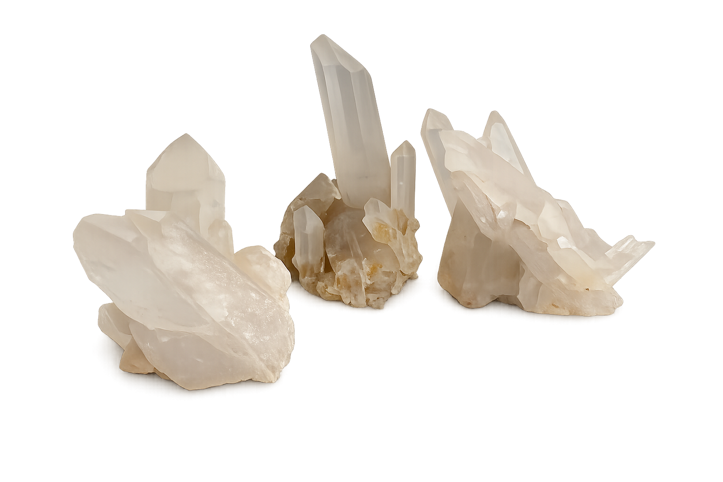 Natural Gemstone Crystal Clear Quartz Cluster Point Specimens 1 lb