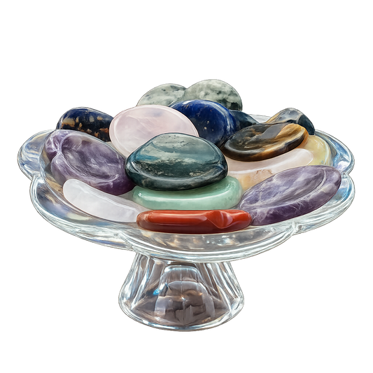 Natural Crystal Gemstone Worry Stone Assorted Hearts 1/2 lb 8 oz