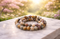 8mm Faceted Natural Crazy Lace Agate Crystal Stretch Bracelets