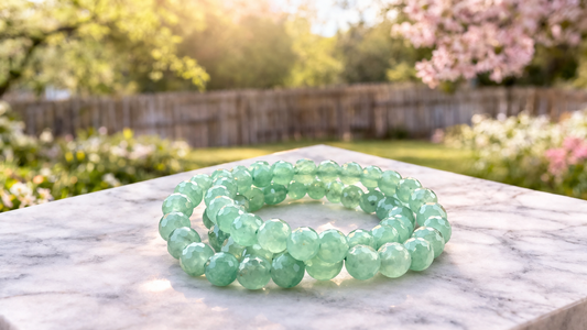 8mm Faceted Natural Green Aventurine Crystal Stretch Bracelets
