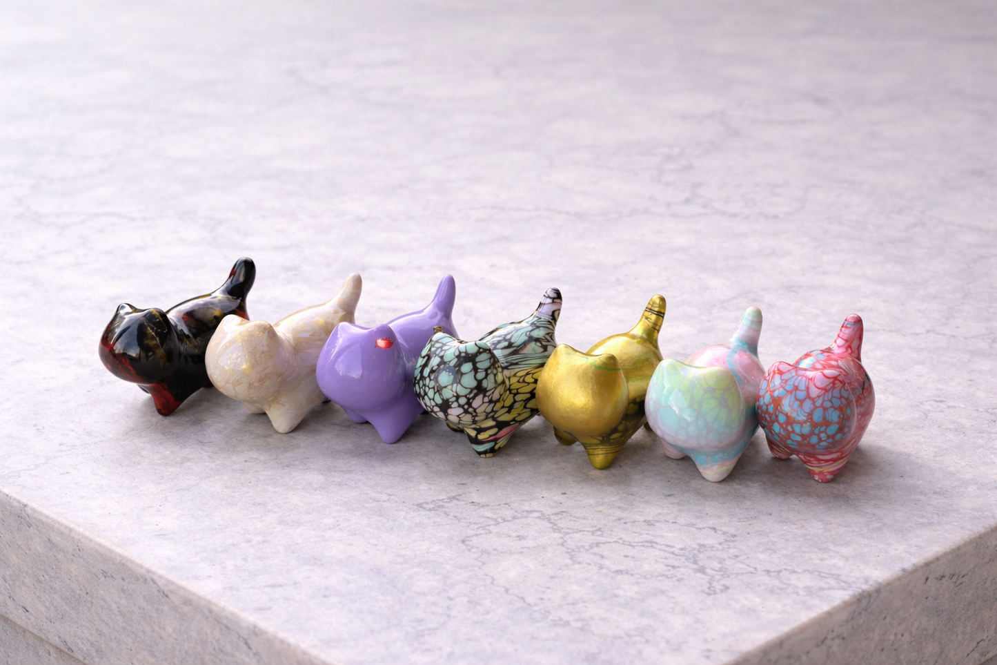 Cutie Desk Companion Resin Kitty Cats