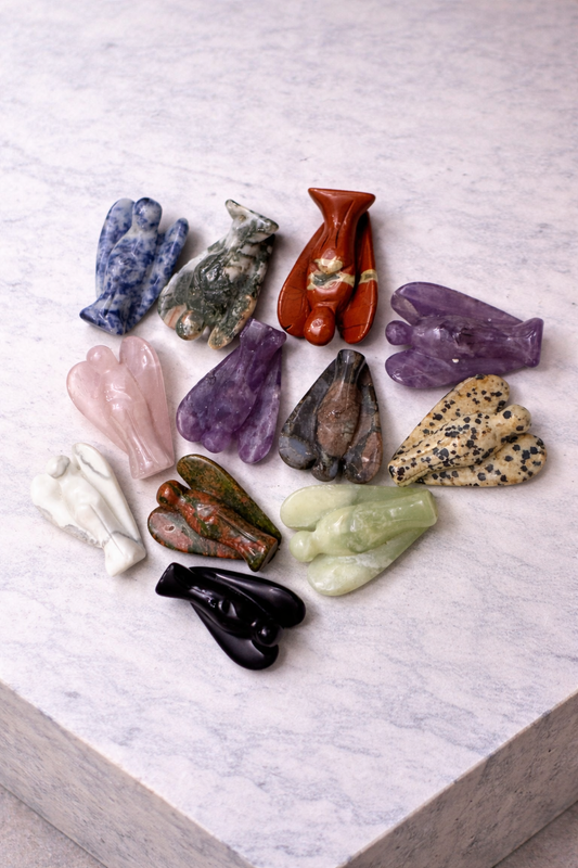 1.25 inch Pocket Gemstone Angels 8oz Lot