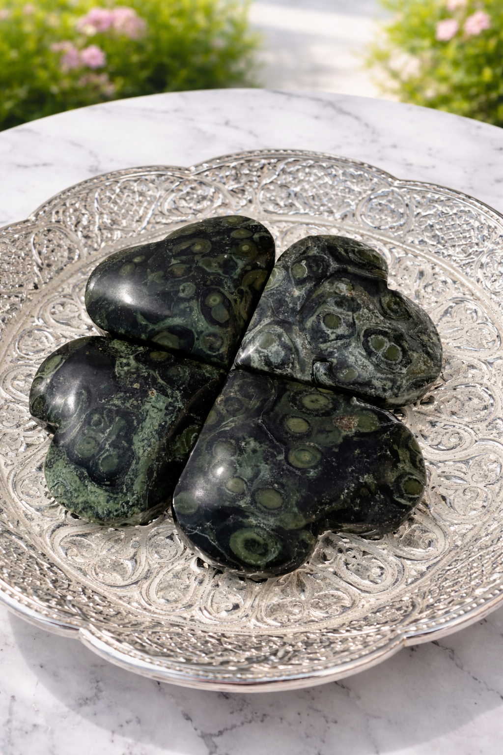 Natural Kambaba Jasper Crystal Energy Heart Stones