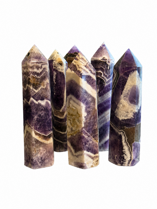 Natural Crystal Gemstone Chevron Dream Amethyst Towers Points