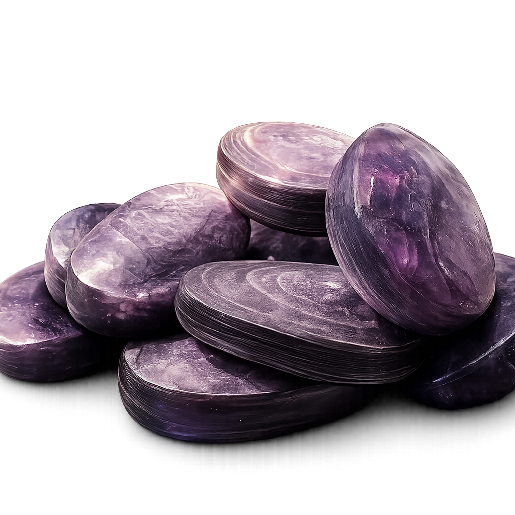 Natural Crystal Energy Lepidolite Mica Palm Stones 1/2 lb 8 oz