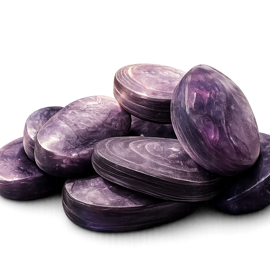 Natural Crystal Energy Lepidolite Mica Palm Stones 1/2 lb 8 oz
