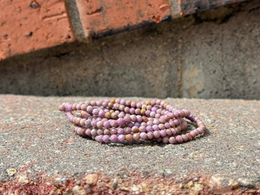 4mm Faceted Natural Phosphosiderite Crystal Stretch Bracelets