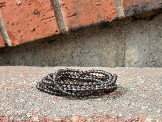 4mm Faceted Natural Smoky Quartz Crystal Stretch Bracelets