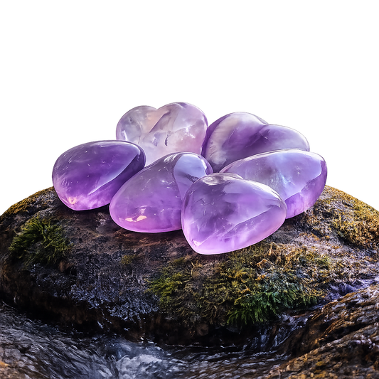 Natural Crystal Gemstone Amethyst Hearts 1/2 lb 8 oz