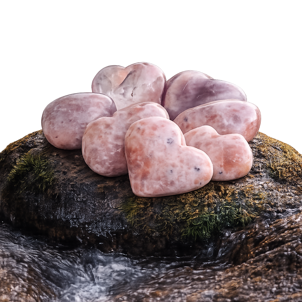 Natural Crystal Gemstone Sunstone Hearts 1/2 lb 8 oz