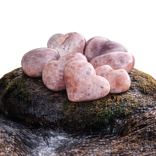 Natural Crystal Gemstone Sunstone Hearts 1/2 lb 8 oz